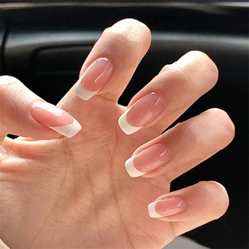 Nail Art Pink - 24 Teile/satz Kurze Französisch Minimalistischen Nägel