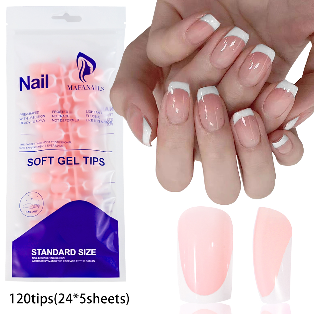 Nail Art Fake Nails - 120 stücke Glänzend Kurze Quadratische Presse