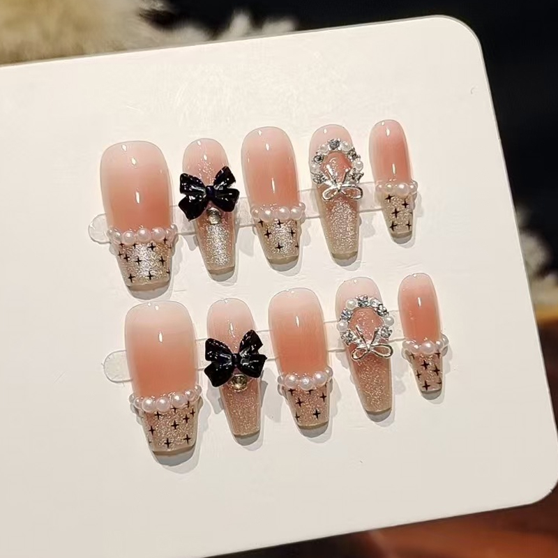 Nail Art Fake Nails - 10 Stück Französische Süße Coole Würzige