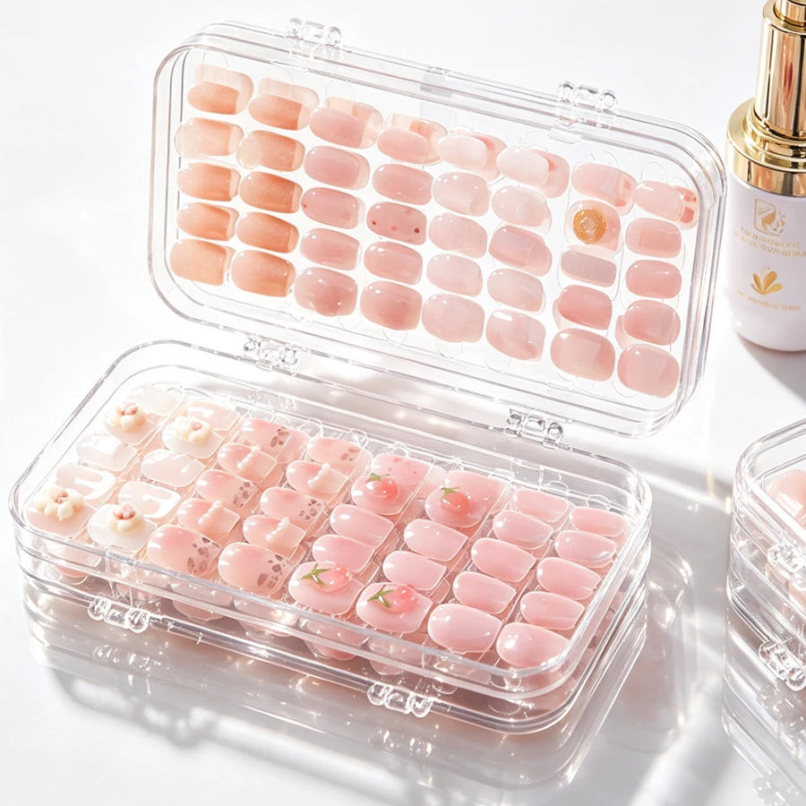 Nail Art Viral - Transparente Faltbare Aufbewahrungsbox für Aufklebenägel, Staubdichte