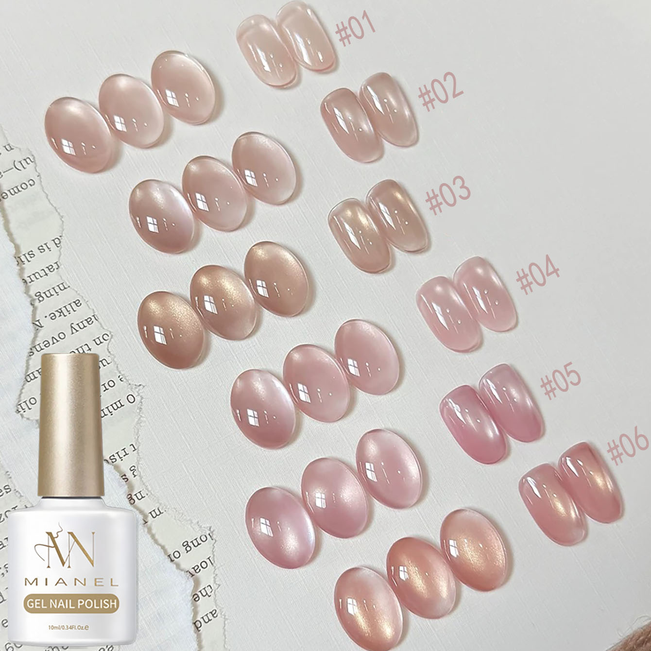 Nail Art Pink Cat Eye - MIANEL 10ML Lover Pink Serie Katzenauge-Gel-Nagellack