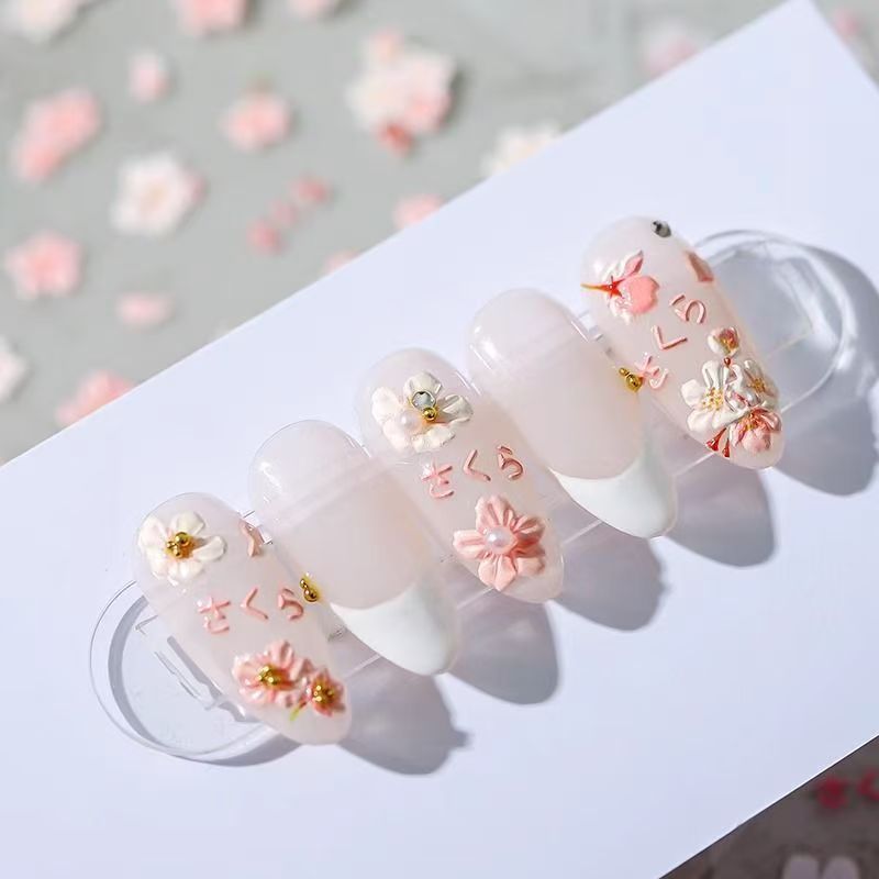 Nail Art Viral - Virale Blumen-Bienen-Nagelkunst-Aufkleber 1 Stück 3D Relief