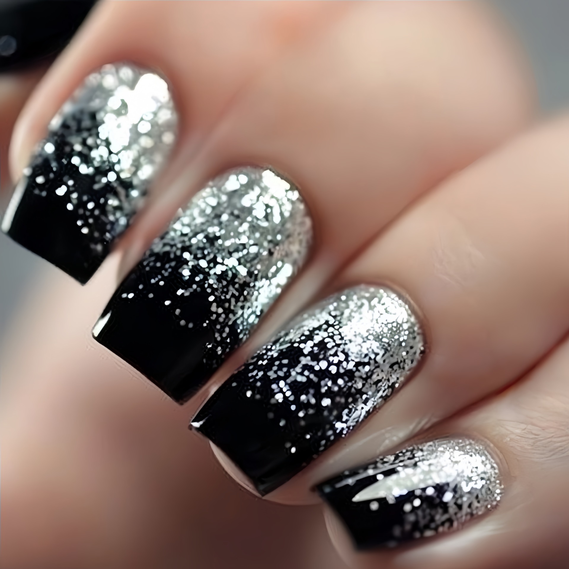 Nail Art Fake Nails - Kurze mittelgroße künstliche Nägel, Farbverlauf, braun,