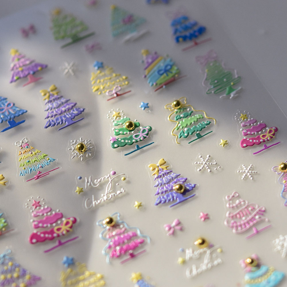 Nail Art Xmas Tree - Weihnachten Nail Art Aufkleber Aufkleber 5D