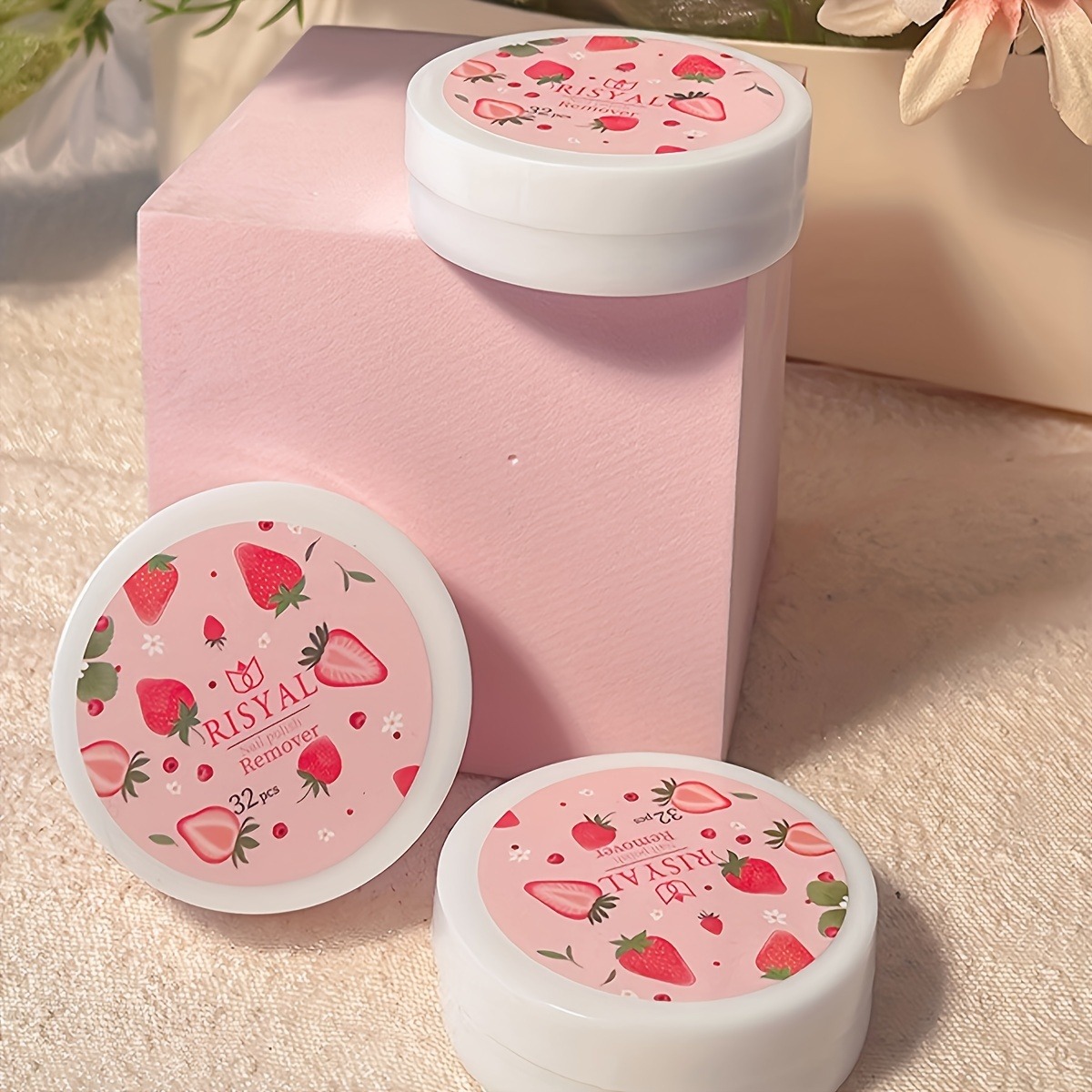 Nail Art Strawberry - 32 Stück/Box Erdbeer-Nagellackentferner-Pads, weiche, saugfähige Tücher