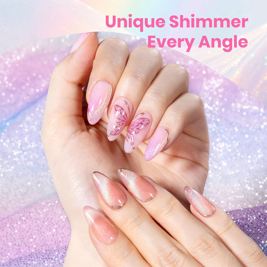 QAZIXU 1/6 Stück Regenbogen Ka – Nail Art Pink Cat Eye Bewertung und Preis