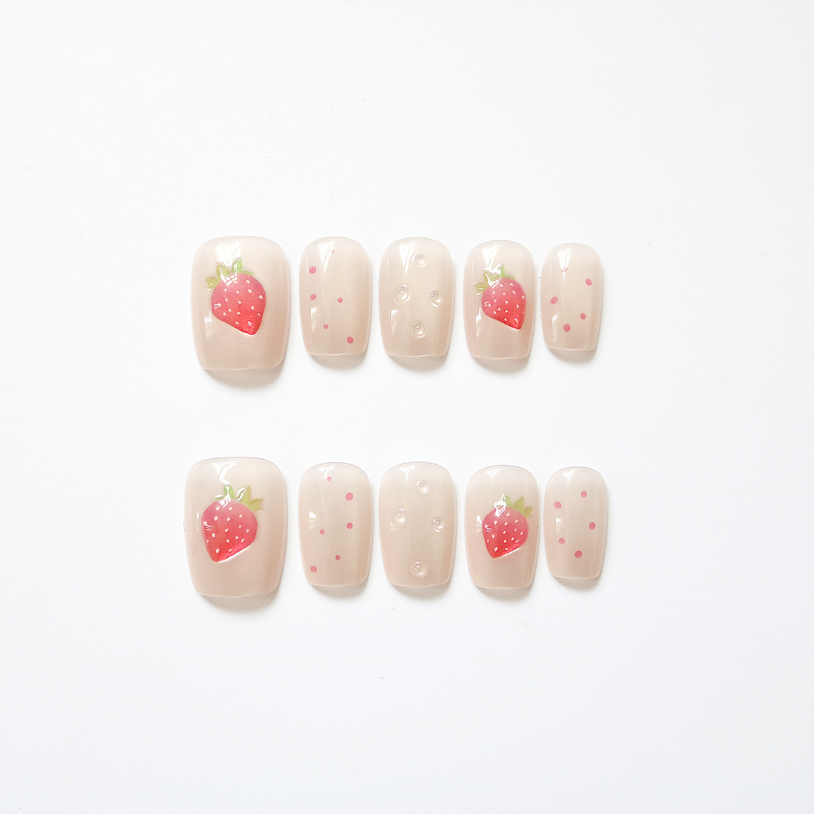 10 Stück kurze quadratische Ka – Nail Art Strawberry Bewertung und Preis