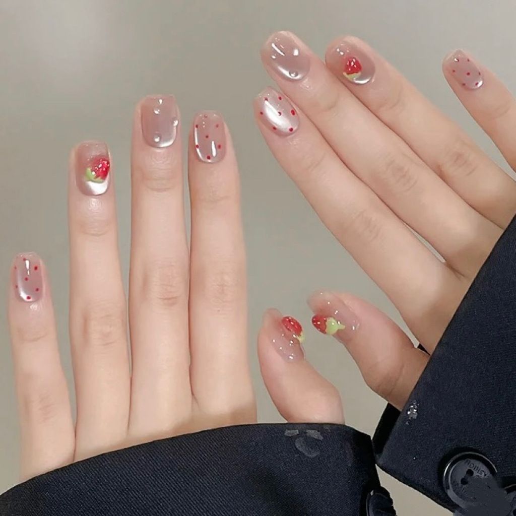 10 Stück kurze quadratische Ka – Nail Art Strawberry Bewertung und Preis