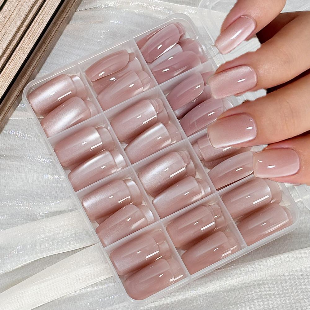 144 Stück glänzende, hautfarbe – Nail Art Pink Cat Eye Bewertung und Preis