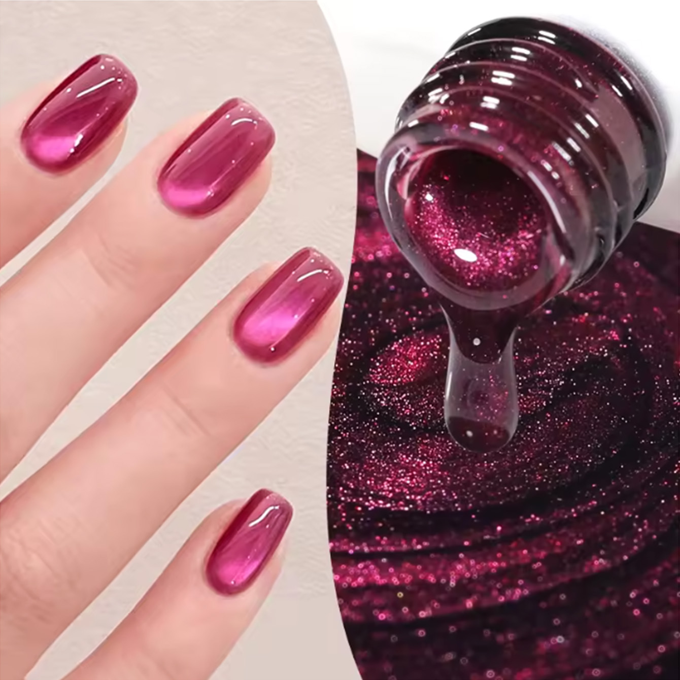 SHAKA 1 Stück Rosenrot Pink Ka – Nail Art Pink Cat Eye Bewertung und Preis