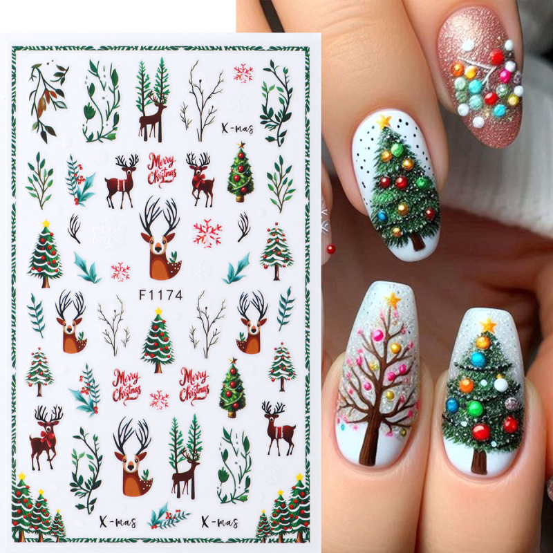2 Stück festliche Weihnachts-N – Nail Art Xmas Tree Bewertung und Preis