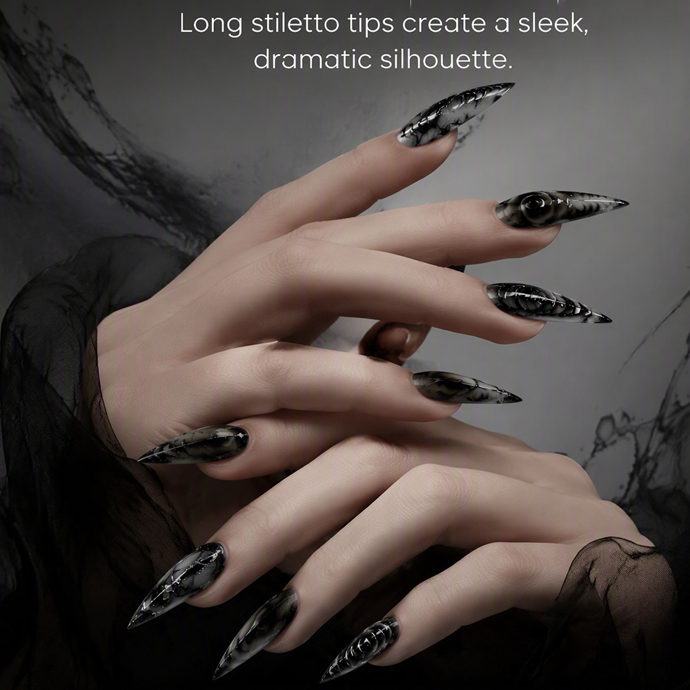 Stiletto Gothic Press-On-Nägel – Nail Art Fake Nails Bewertung und Preis