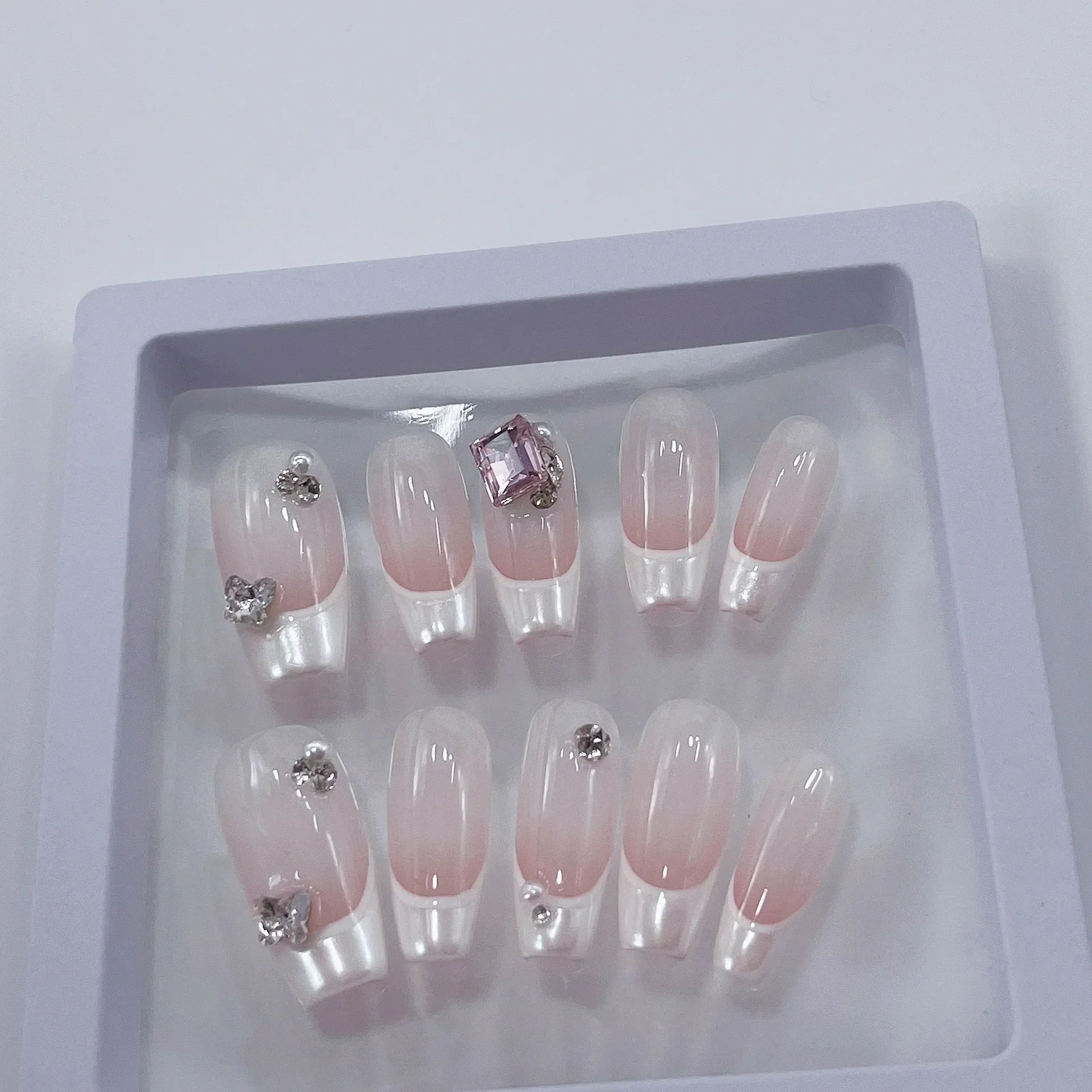 10 Stück einfache Sarg-französ – Nail Art Pink Bewertung und Preis